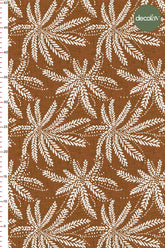 Cinnamon Ground Ethnic Palm Pattern Digital Printed Fabric
